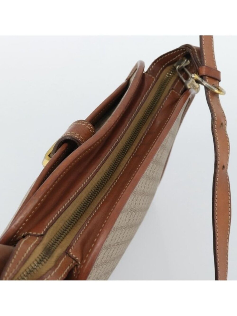 Authentic CELINE Macadam Canvas Shoulder Bag PVC Beige Gold - Picture 5 of 16
